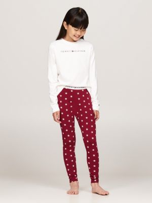 grey print leggings pyjama gift set for girls tommy hilfiger