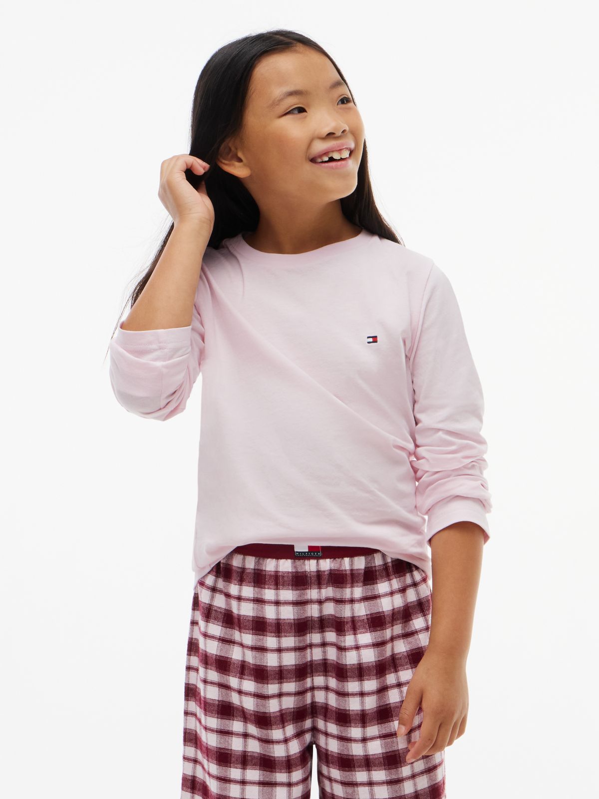 2-Pack Signature Flag Long Sleeve Lounge T-Shirts — Pink