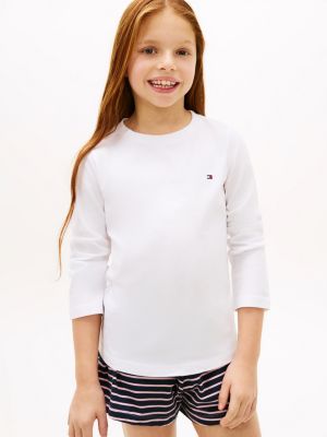 rosa 2er-pack lounge-langarmshirts mit tommy flag für mädchen - tommy hilfiger
