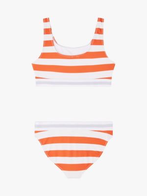 multi original stripe bralette bikini set for girls tommy hilfiger