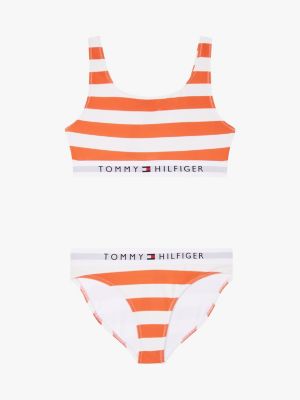 ensemble bikini bralette original à rayures plusieurs couleurs pour filles tommy hilfiger