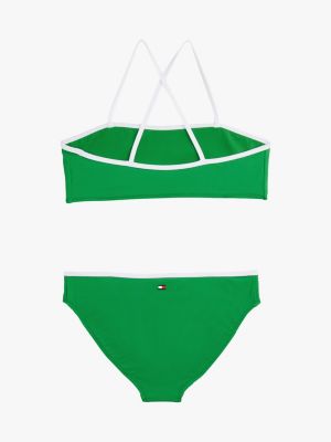 grün bralette-bikini mit logo für mädchen - tommy hilfiger