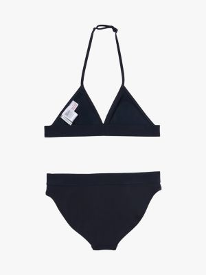 blue original triangle bikini set for girls tommy hilfiger