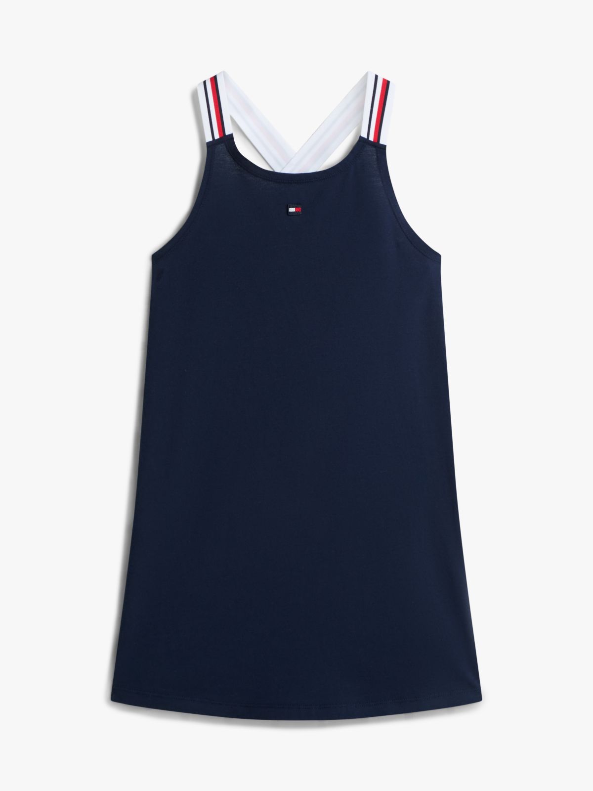 Global Stripe Crossover Cover Up Dress — Blue