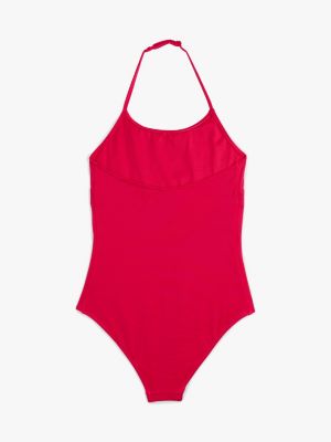 costume intero original all'americana con logo rosa da bambine tommy hilfiger