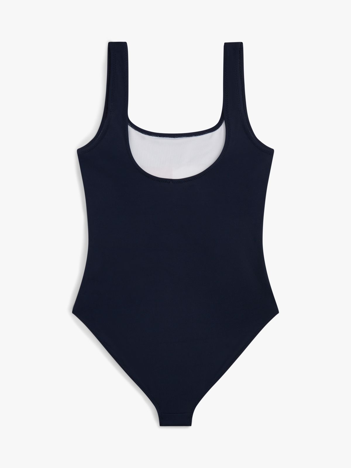Classic Colour-Blocked Square Neck Swimsuit — Blue