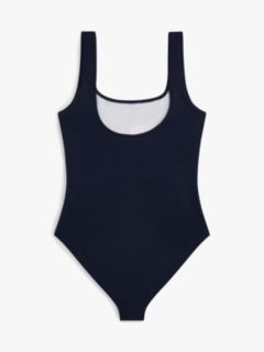 Classic Colour-Blocked Square Neck Swimsuit — Blue 2