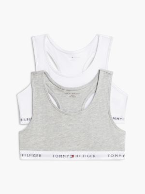 orange 2er-pack racerback-bralettes mit tommy-logos für mädchen - tommy hilfiger