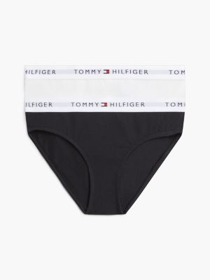 orange 2er-pack slips mit tommy-signatur-logo-bund für mädchen - tommy hilfiger