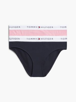 orange 2er-pack slips mit tommy-signatur-logo-bund für mädchen - tommy hilfiger