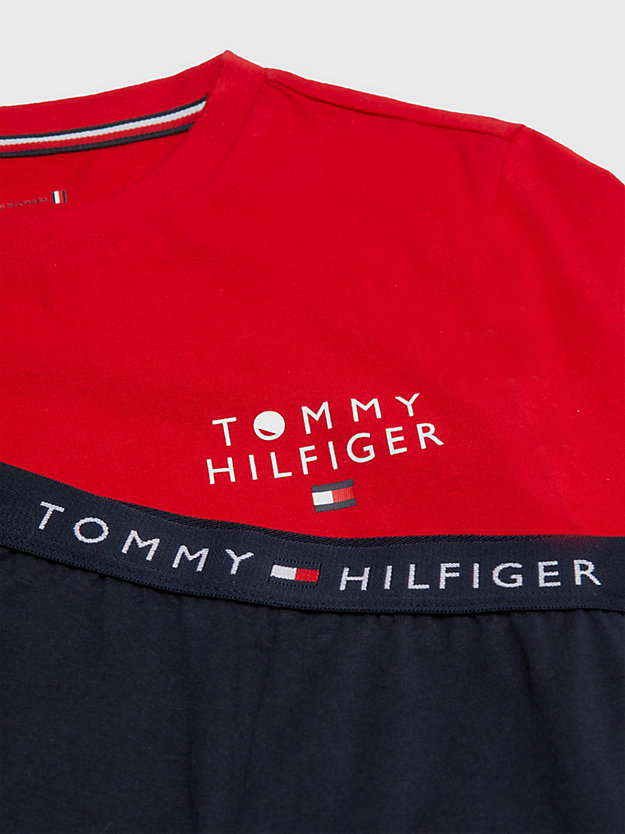 PRIMARY RED/DESERT SKY Original T-Shirt And Shorts Pyjama Set for kids unisex TOMMY HILFIGER