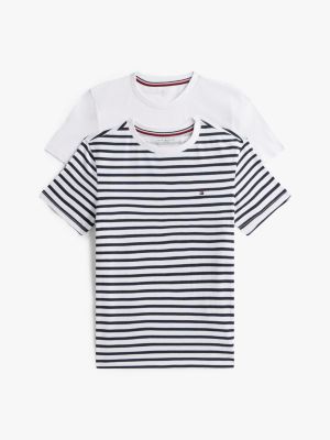 yellow 2-pack signature print t-shirts for kids gender inclusive tommy hilfiger
