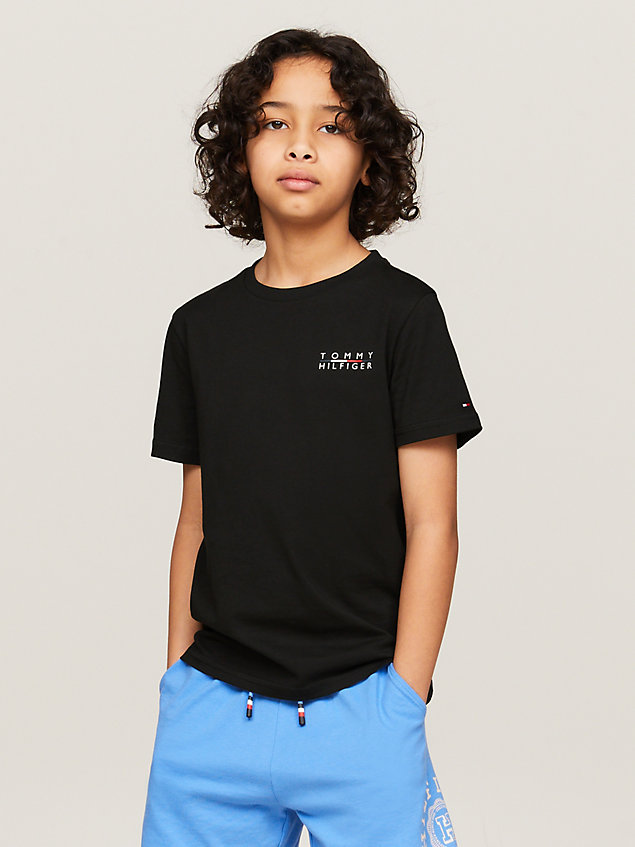 black th original set van 2 t-shirts met logo voor kids unisex - tommy hilfiger