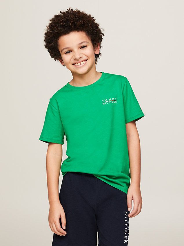 green th original set van 2 t-shirts met logo voor kids unisex - tommy hilfiger