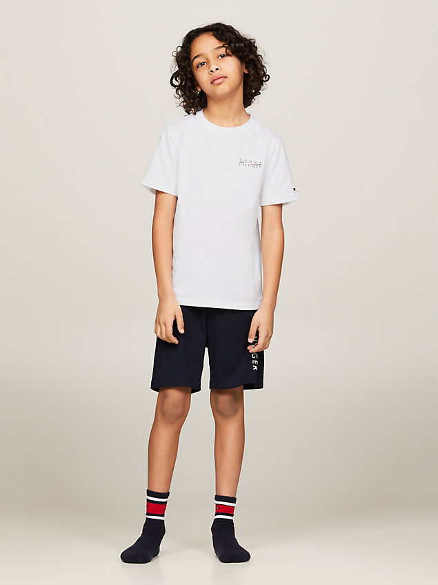 white 2er-pack essential genderneutrale t-shirts für kids unisex - tommy hilfiger