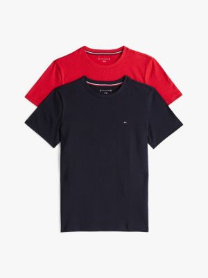 2 pack t-shirt signature con bandierina multi da gender-inclusive bambini tommy hilfiger