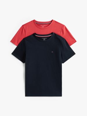 red 2-pack signature jersey lounge t-shirts for kids gender inclusive tommy hilfiger