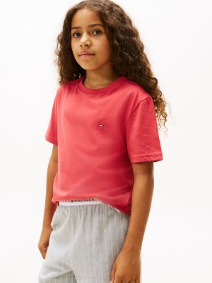 red 2-pack signature jersey lounge t-shirts for kids gender inclusive tommy hilfiger