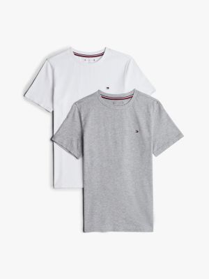 lot de 2 t-shirts signature à col ras-du-cou plusieurs couleurs pour enfants genre inclusif tommy hilfiger