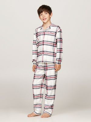 beige print pyjama gift set for kids gender inclusive tommy hilfiger