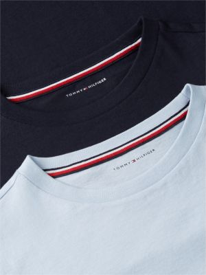 purple 2-pack signature jersey long sleeve lounge t-shirts for kids gender inclusive tommy hilfiger