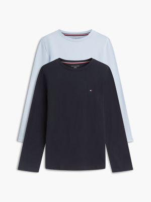lot de 2 t-shirts en jersey à manches longues purple pour enfants genre inclusif tommy hilfiger