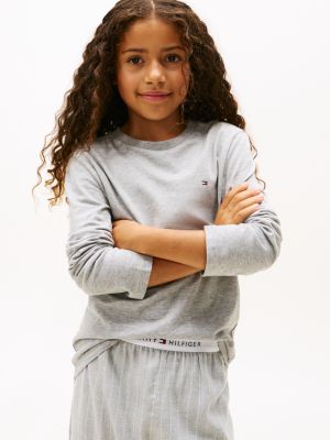 2 pack t-shirt signature a maniche lunghe multicolore da gender-inclusive bambini tommy hilfiger