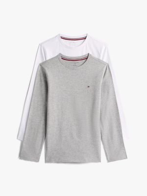 2 pack t-shirt signature a maniche lunghe multicolore da gender-inclusive bambini tommy hilfiger