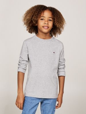 white 2-pack long sleeve t-shirts for kids gender inclusive tommy hilfiger