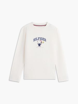 white signature peanuts® print jersey pyjama set for kids gender inclusive tommy hilfiger