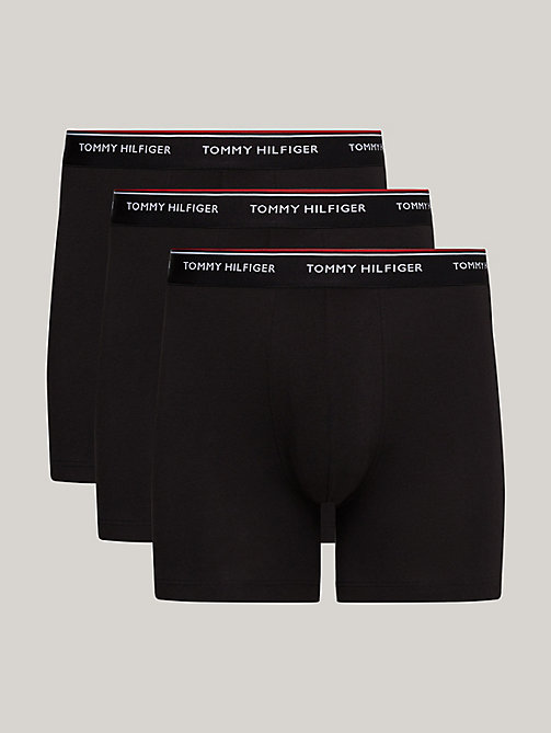 black 3-pack stretch cotton boxer shorts for men tommy hilfiger