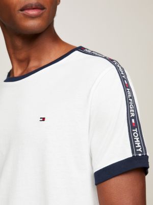 voertuig Uitdrukkelijk Pilfer T-shirt met logotape | WIT | Tommy Hilfiger