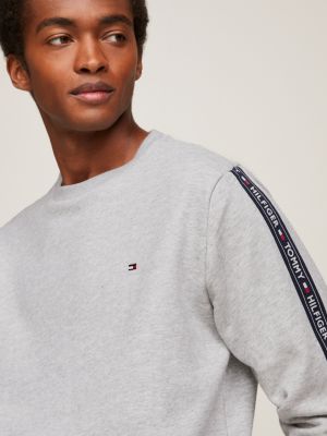 tommy hilfiger taped sweatshirt grey