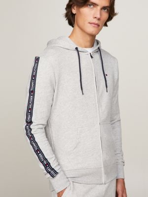 tommy hilfiger tape zip hoodie