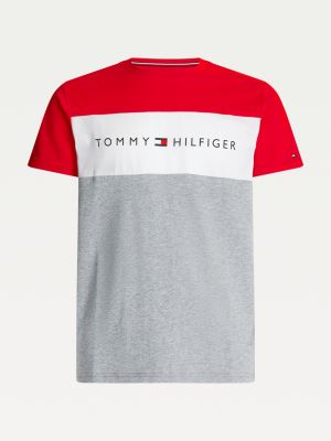 tommy hilfiger logo flag t shirt grey