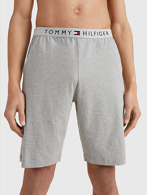 grey original jersey logo shorts for men tommy hilfiger