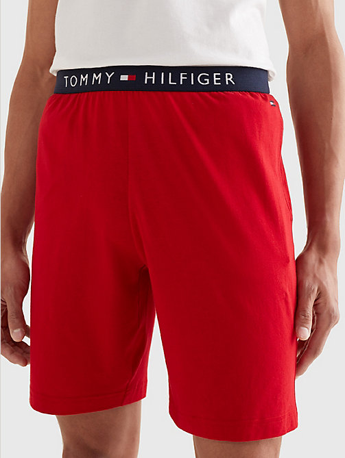 rood original jersey short met logo voor men - tommy hilfiger