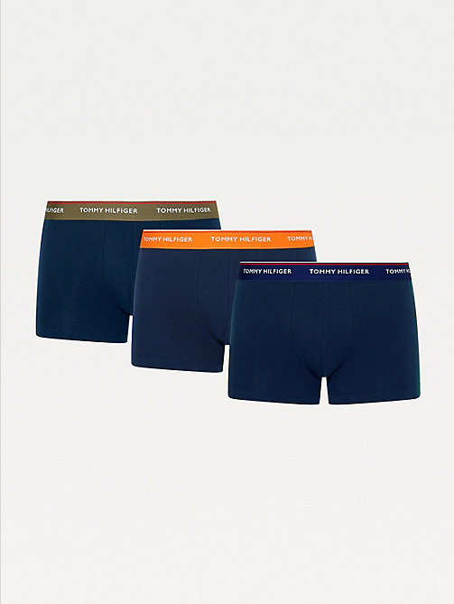 blue 3-pack premium essential trunks for men tommy hilfiger