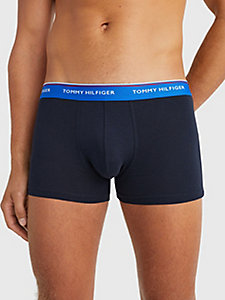 green 3-pack premium essential contrast waistband trunks for men tommy hilfiger
