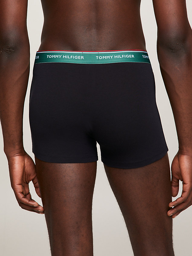 grey 3-pack contrast logo waistband trunks for men tommy hilfiger
