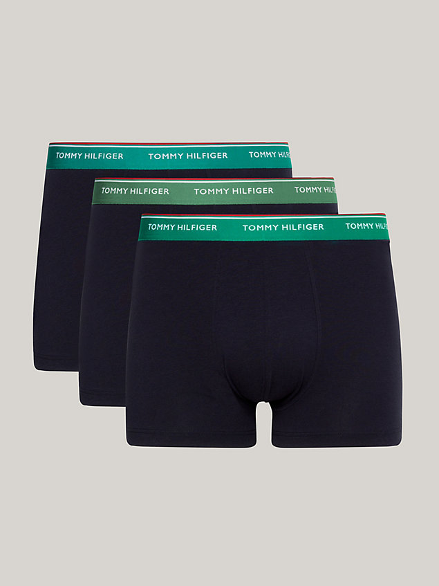 grey 3er-pack trunks mit kontrast-taillenbund für herren - tommy hilfiger