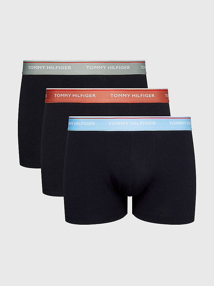 blue essential 3-pack trunks for men tommy hilfiger
