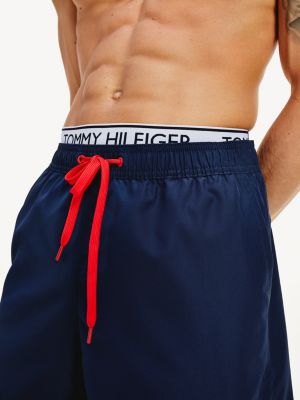 tommy hilfiger double waistband swim shorts