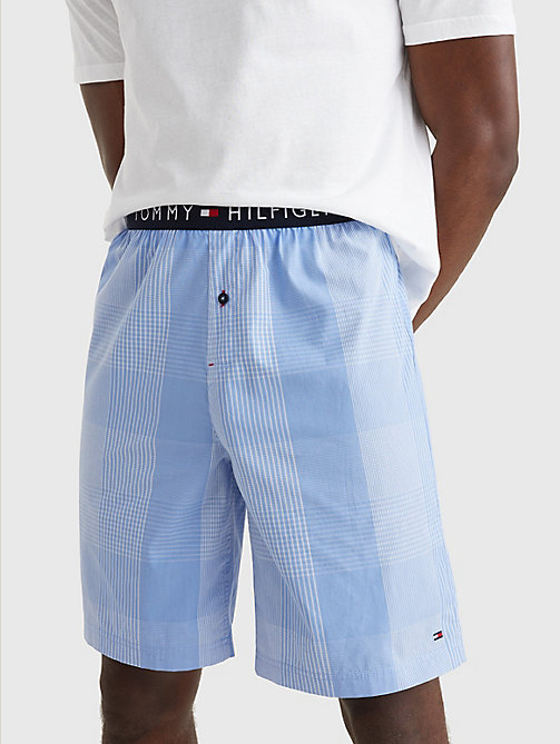 blue original woven print shorts for men tommy hilfiger
