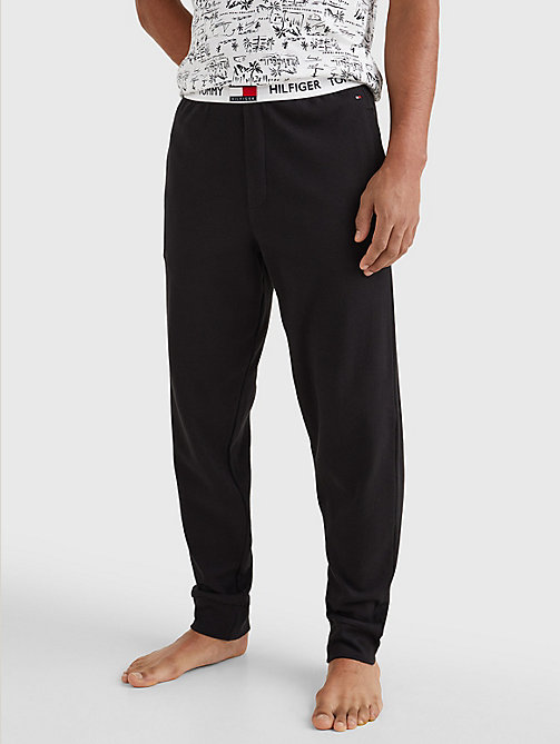 black tommy 85 relaxed fit lounge bottoms for men tommy hilfiger