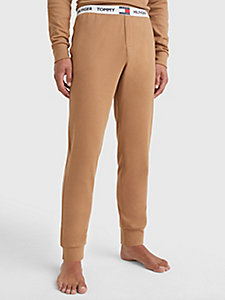 brown tommy 85 relaxed fit lounge bottoms for men tommy hilfiger