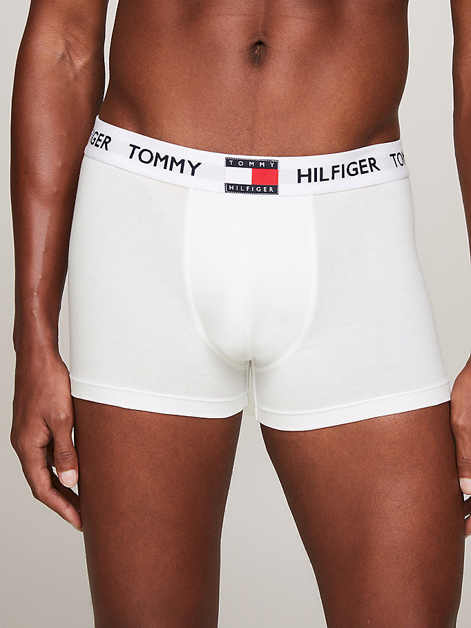 white tommy 85 stretch cotton trunks for men tommy hilfiger