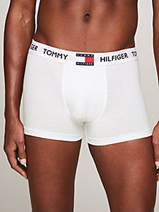 white tommy '85 stretch cotton logo trunks for men tommy hilfiger