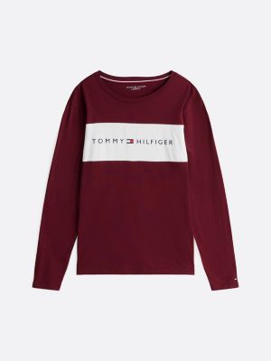 t-shirt lounge original a maniche lunghe rosso da uomini tommy hilfiger