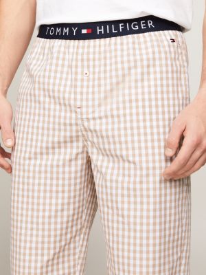 pantaloni del pigiama original con stampa arancione da uomini tommy hilfiger